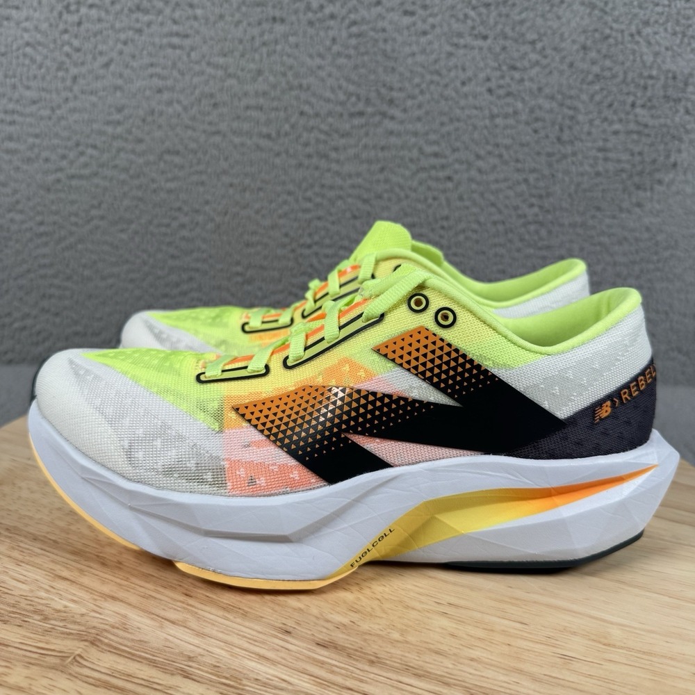 New Balance Fuel Cell Rebel Womens 8.5 Lime Mango Road Running Shoes WFCXLA4 - Picture 4 of 12